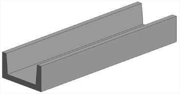Evergreen 79-263 / 35cm Rinne  opak P-Styren 2.5mm (4 stk)