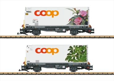 LGB 45885 Containerwagen Set COOP RhB 2 Wagen