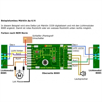 Preview: Lussi 8069 Adapter-Leiterplatte zu Re460/Ae6/6
