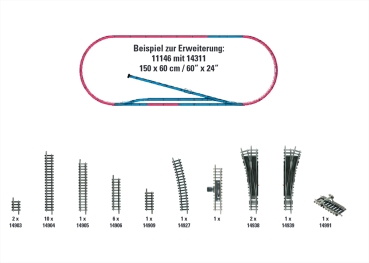 Minitrix14311  Gleis-Ergänzungspackung H1