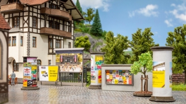 Noch 14217  L-C Litfaßsäulen & Werbewände je 3 Stück