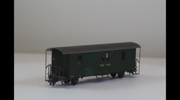 Preview: Bemo3264-1 Gepäckwagen RhB D4028 grün