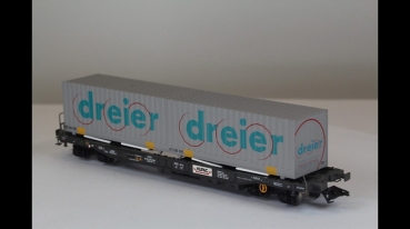 Roco 66629-1 Hupac mit Container H0