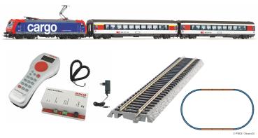 Piko 59029  Start-Set Digital+A-Gleis Bettung SBB+2 EC-Wagen