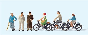 Preiser 12484 Passanten,Radfahrer um 1936