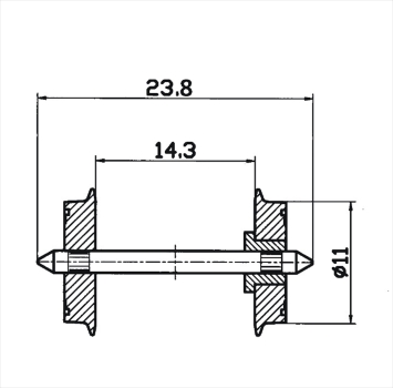 Roco 40182 DC Radsatz 11mm (1 Paar) zweia