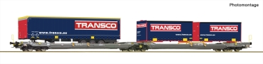 Roco 6600113 Doppeltwg. T3000e Hupac+Transco Trailer + WB