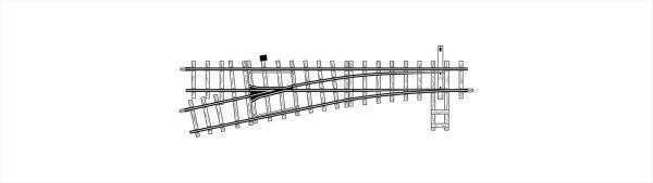 Bemo 4211000  H0m 12° Weiche links, 162,3 mm, R 515 mm