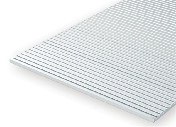 Evergreen 79-2050 / Platte  weiss  15x30cm  0.50mm V-geriffelt .050