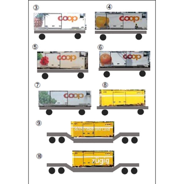 Kato 7074102 8er Set Trag+Tiefladewagen RhB 