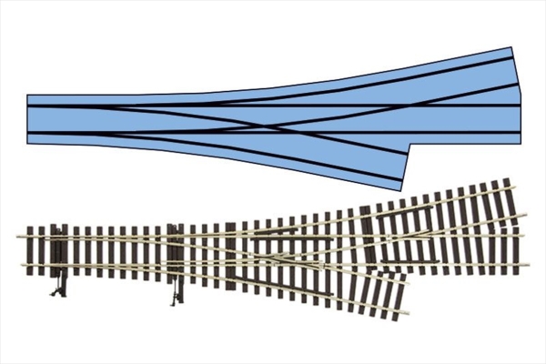 Lenz 45036 Dreiwegweiche Holzschwellen