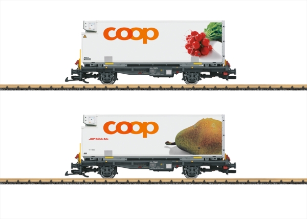 LGB L45889 RhB Containerwagen Set “coop®“