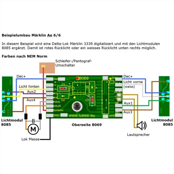 Lussi 8069 Adapter-Leiterplatte zu Re460/Ae6/6