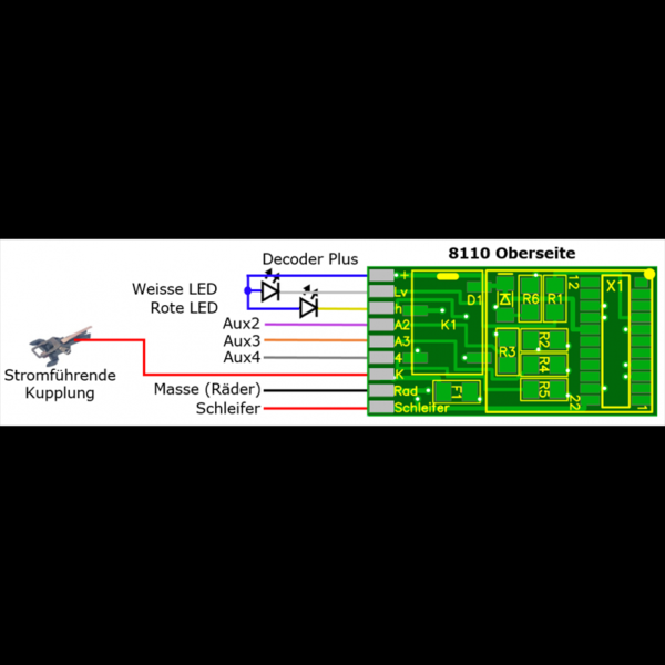 Lüssi 8110 Relais-Leiterplatte fürFunktionsdecoder
