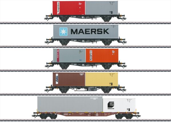 Märklin 047680 Containerwagen-Set(5 Wagen)DB