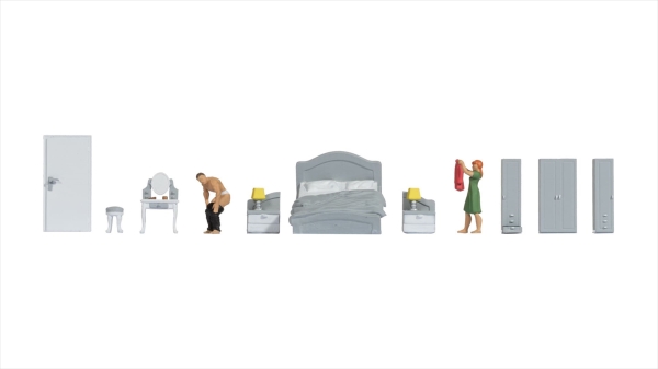 NOCH 16287 Figuren-Themenwelt Schlafzimmer