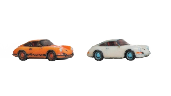 NOCH 44606 Porsche 911, 2 Stück, orange und weiß, 3D-Farbdruck