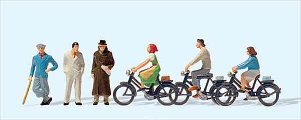 Preiser 12484 Passanten,Radfahrer um 1936