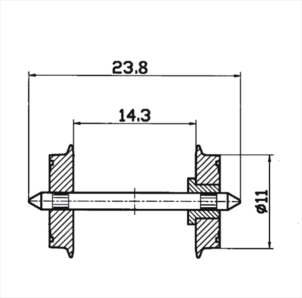 Roco 40182 DC Radsatz 11mm (1 Paar) zweia