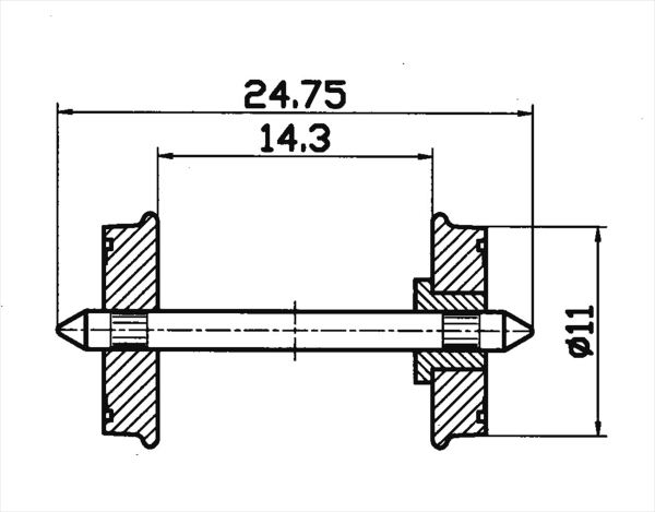 Roco 40264 Radsatz RP25 isol. 11mm    1 P