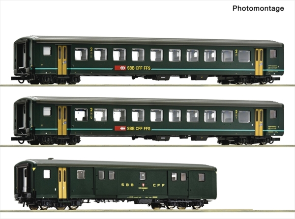 Roco 6200090 3er Set EW II SBB gruen #1