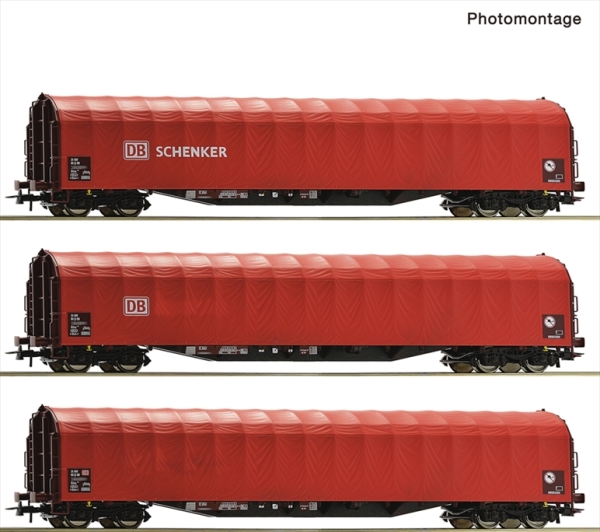 Roco 6600156 3er Set Schiebeplanenwag. DB-A