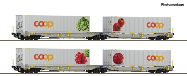 Roco 6600322 2-tlg. Set 1: Doppeltaschen-Gelenkwagen T2000