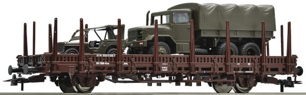 Roco 66495 Flachwagen mit Militärautos OBB