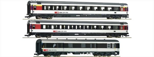 Roco 74082  3er Set EC+Packw. SBB         