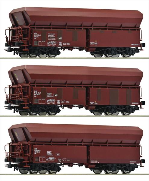 Roco 77033 3-tlg. Set: Selbstentladewagen, Holcim H0/DC